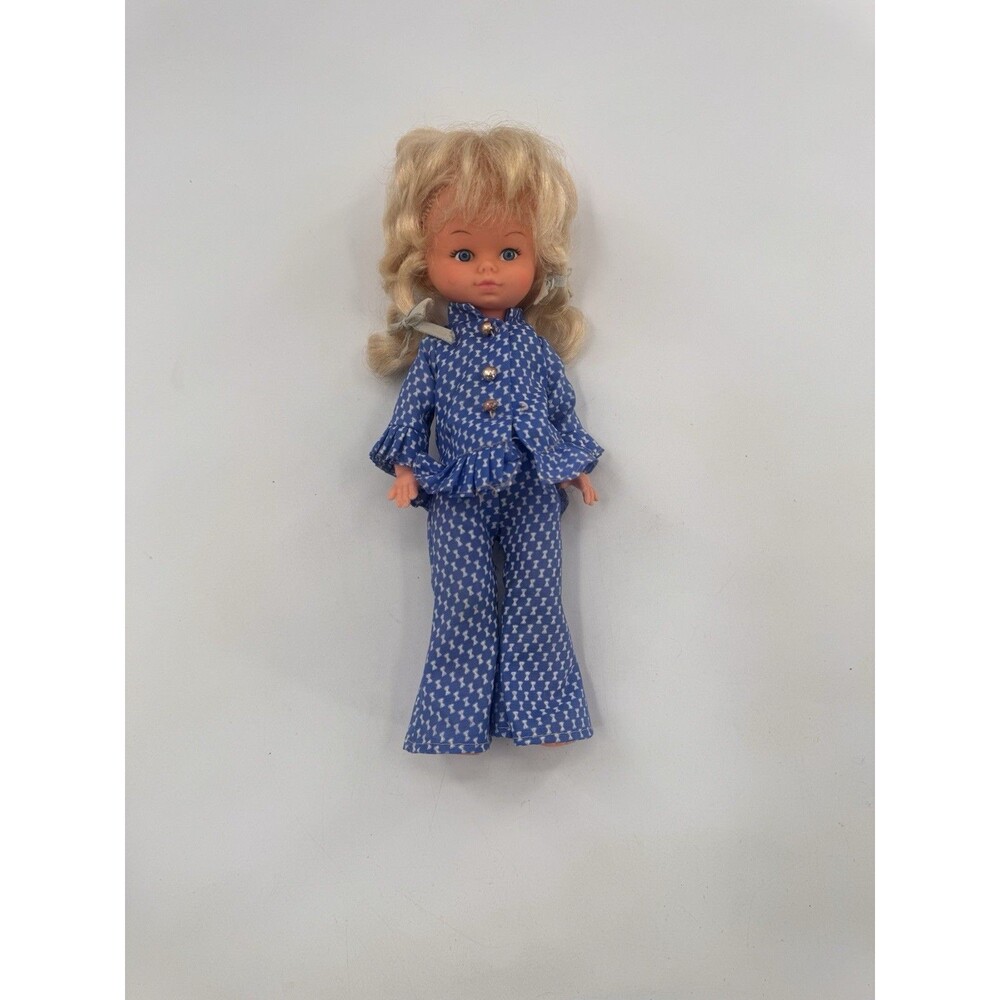 Vintage Playmates Girl Doll 12 Inch Blonde Hair Blue Eyes Hong Kong Vinyl